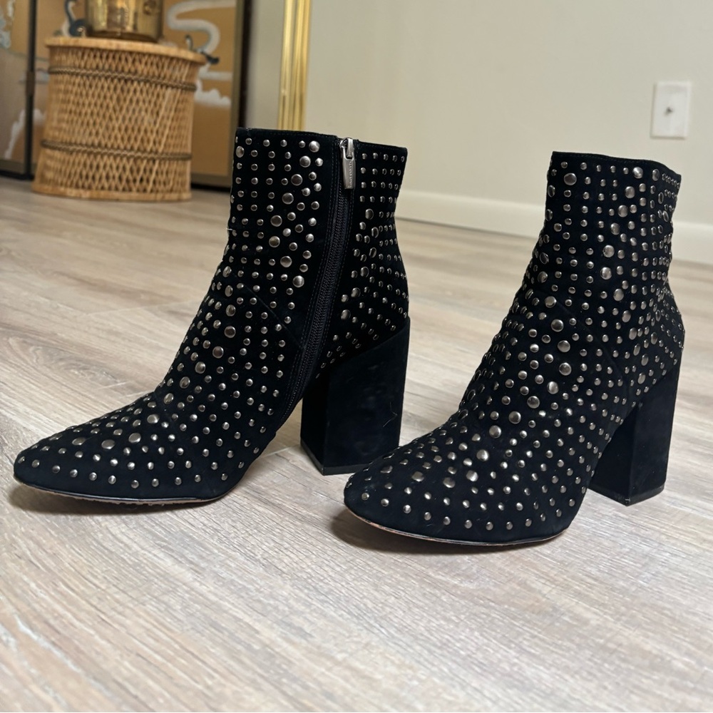 Vince Camuto Studded Black Ankle Boots